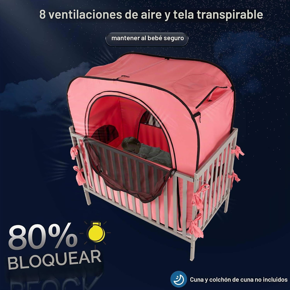 Poray - Tienda de campaña de privacidad para bebé, para cuna de dor...