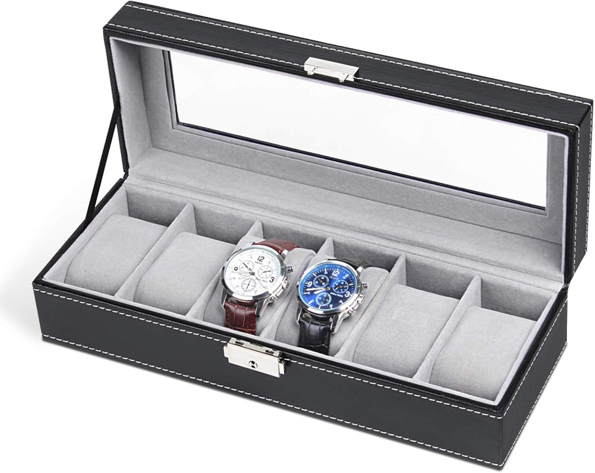 NEX Organizador de Caja de Reloj de 6 Ranuras para Hombres, Soporte...