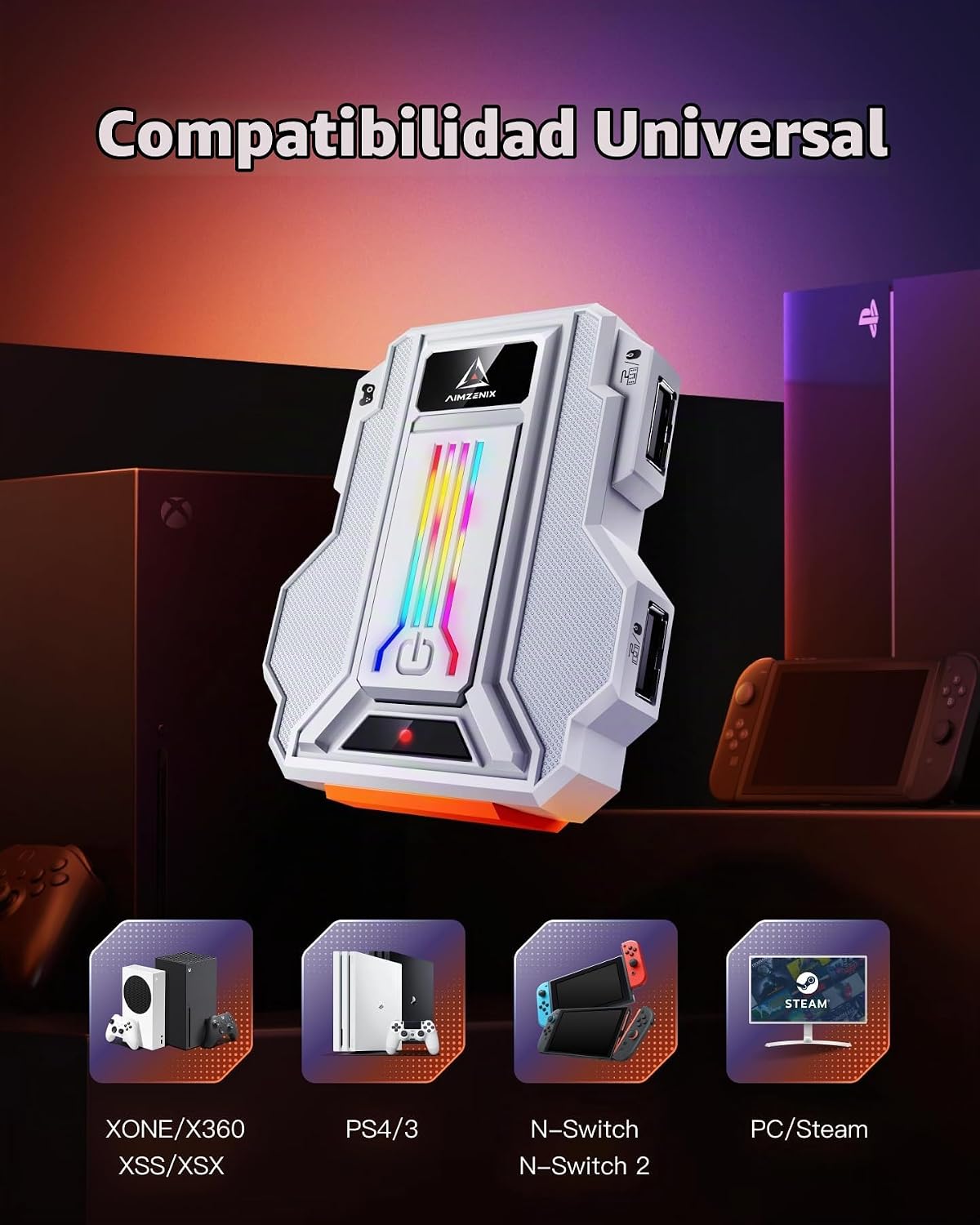 AIMZENIX Adaptador de teclado y mouse para NS2, PS4, Switch, Xbox S...