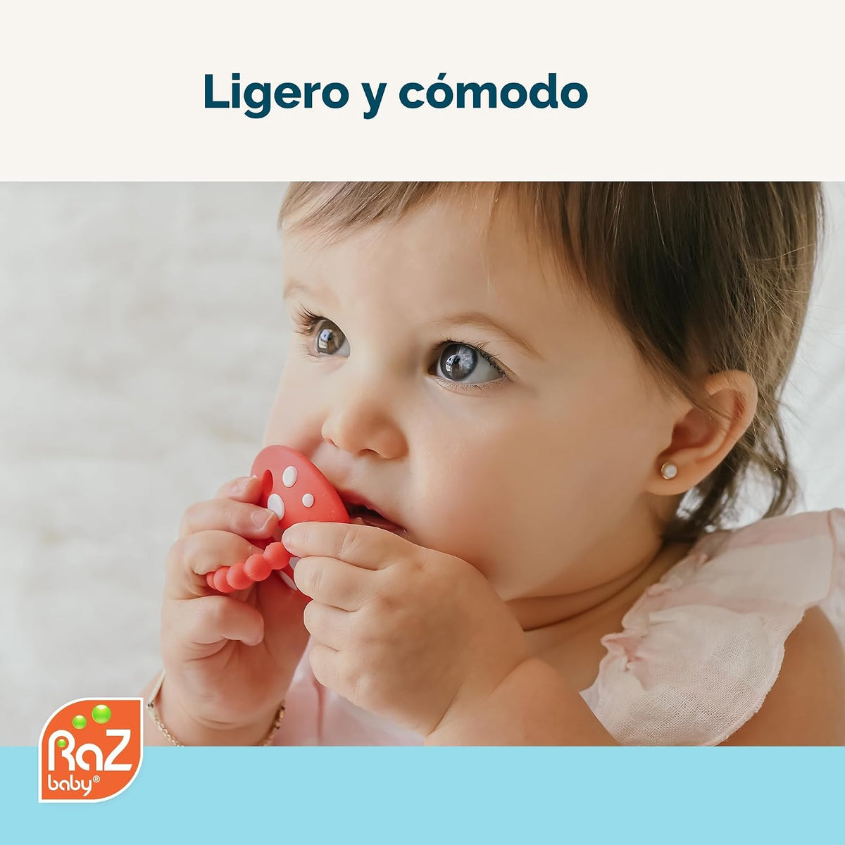 RaZbaby - Mordedor de silicona suave para bebés de 3 meses o más, c...