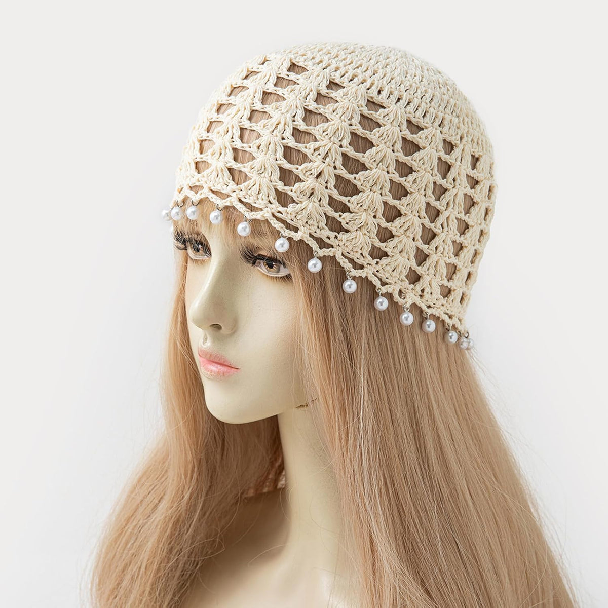 Zxcog Gorro de calavera de ganchillo para mujer, hecho a mano, con...