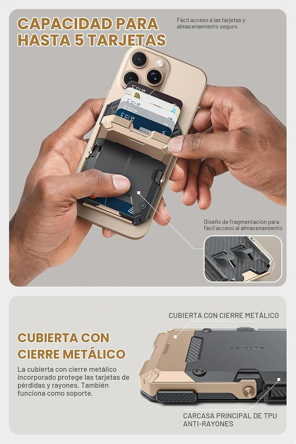 SUPCASE para cartera MagSafe con soporte, cartera magnética para ho...