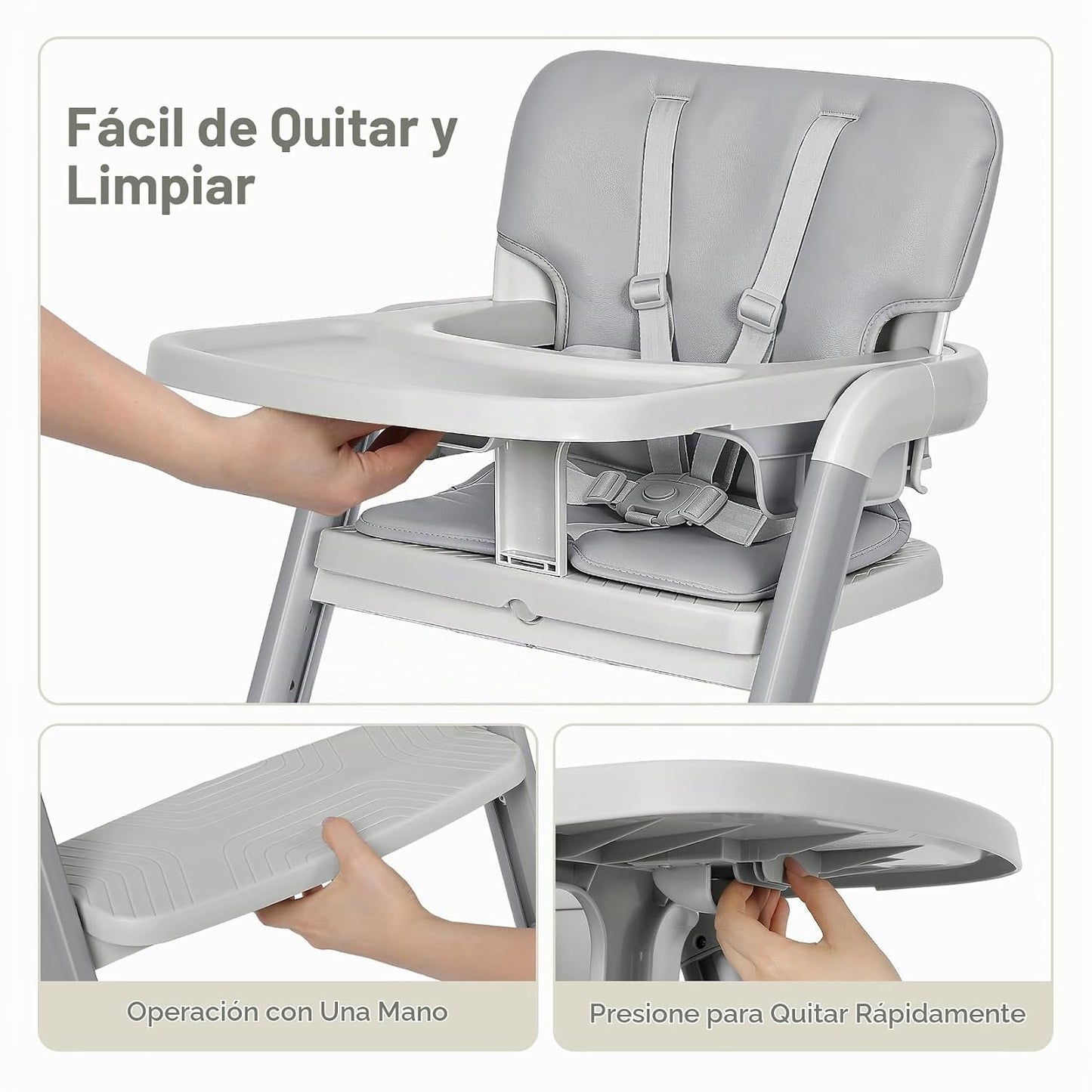 Ezebaby Silla alta para bebés niños pequeños: sillas altas plegable...