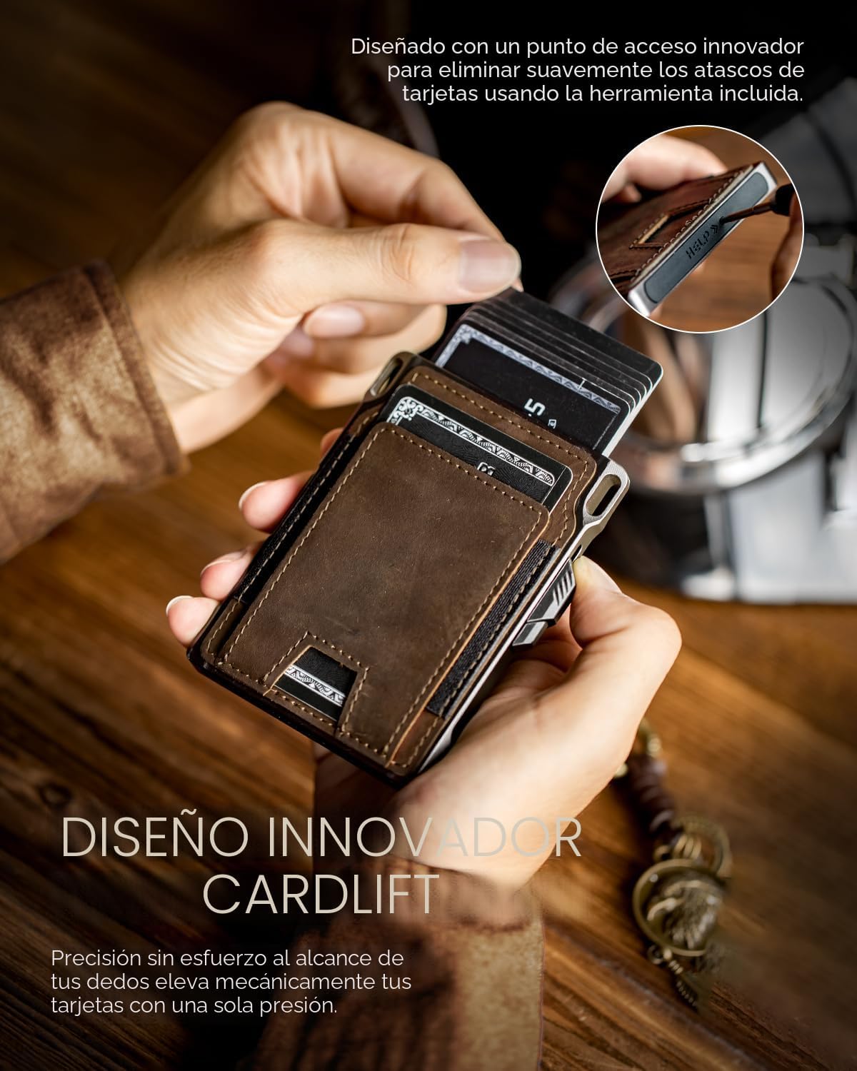 LORZOR Cartera táctica delgada, cartera minimalista para hombres, c...