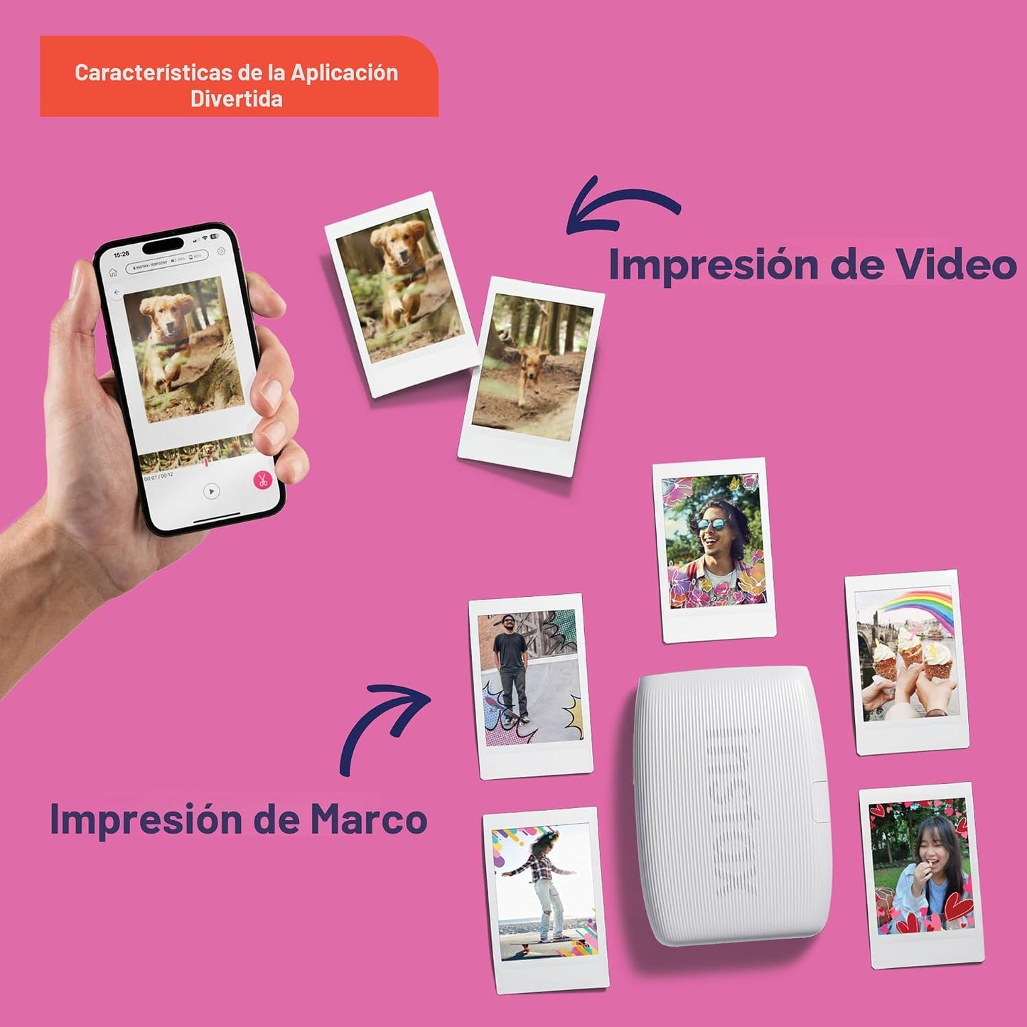 Fujifilm Instax Mini Link 3 - Impresora para smartphone, color rosa...