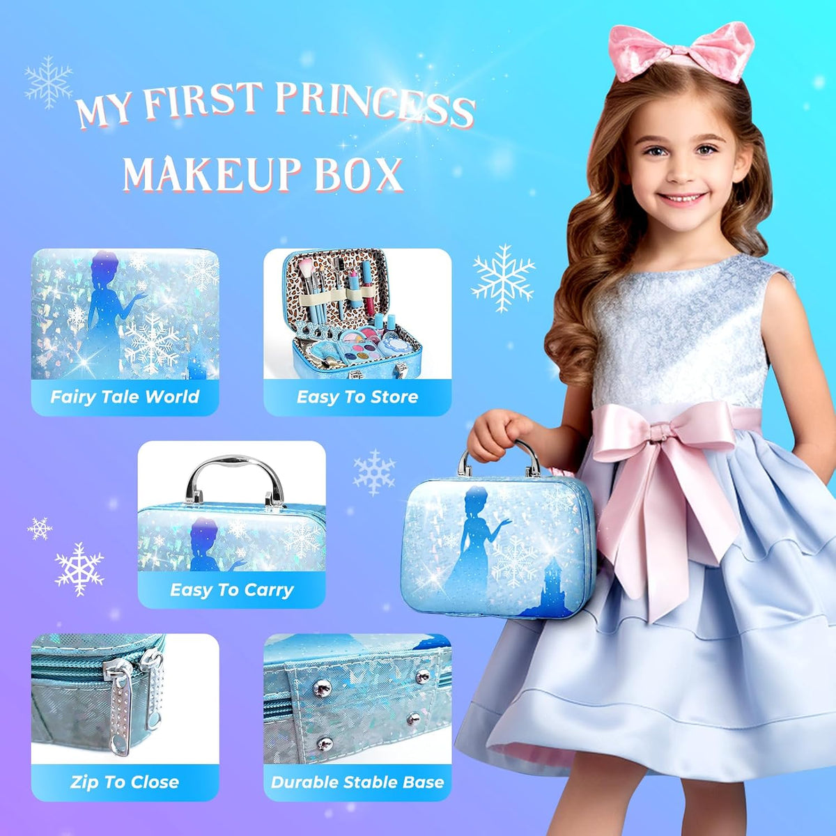 INNOCHEER - Kit de maquillaje infantil para niñas, juego de maquill...