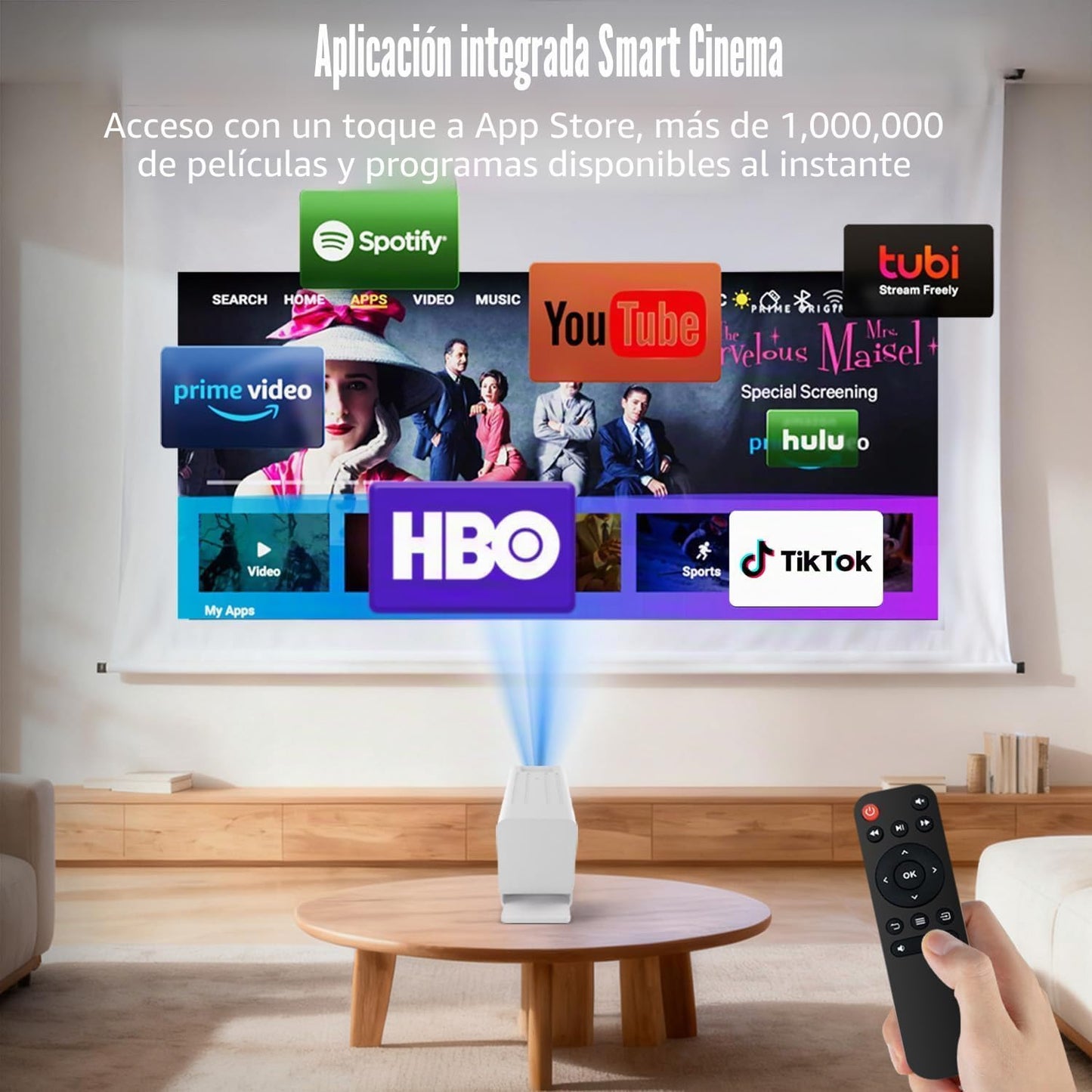Mini proyector con Wifi y Bluetooth, proyector inteligente compatib...