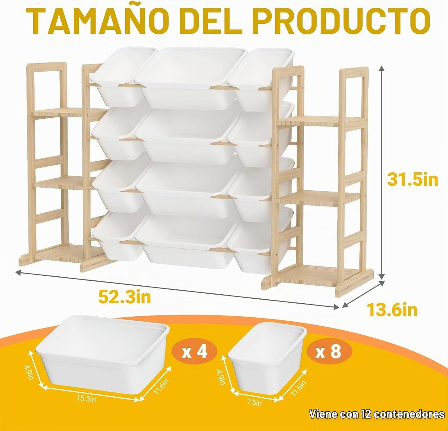 Dclavy Organizador de almacenamiento de juguetes con estantería par...