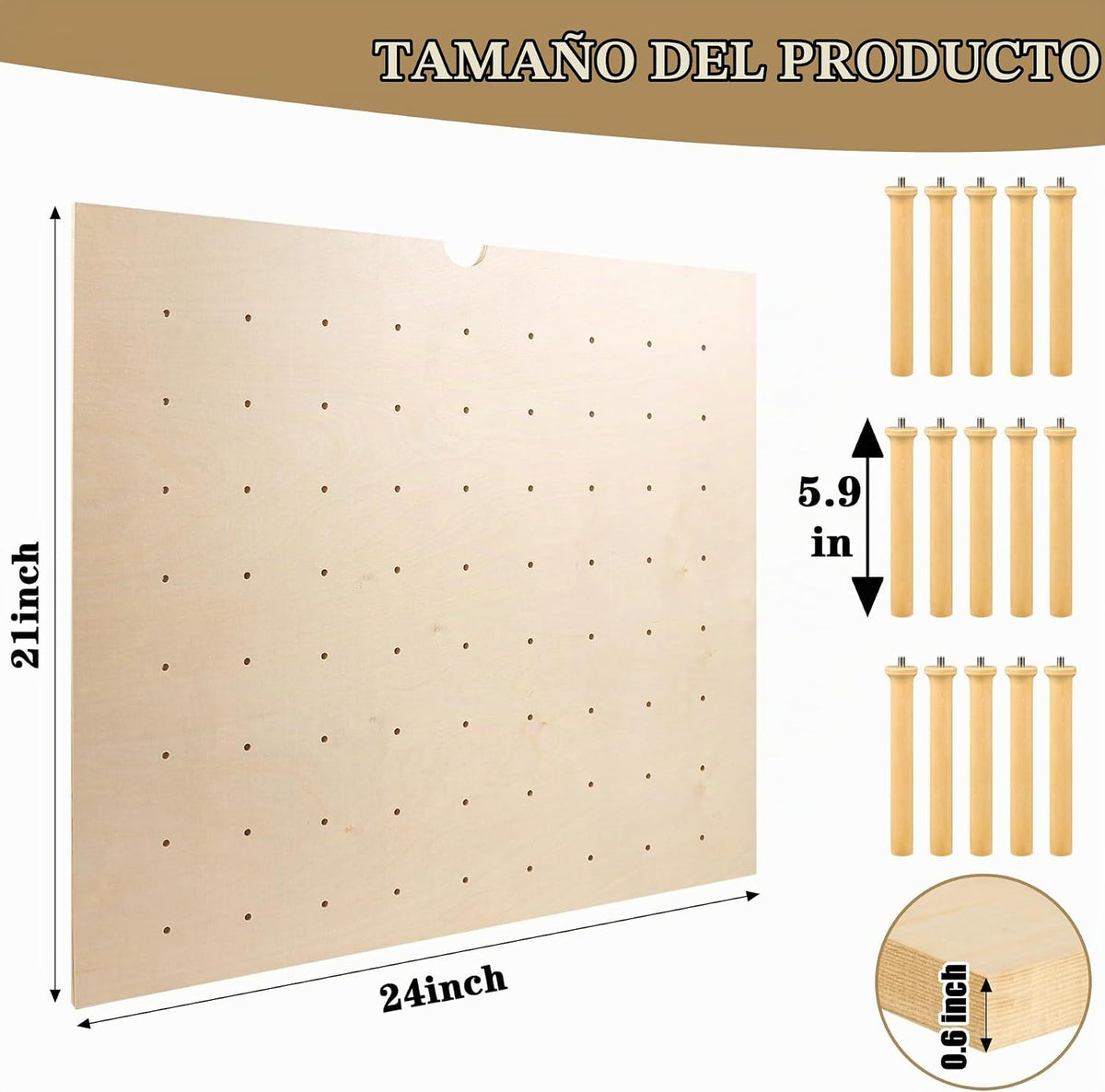 Mezurun Organizador de cajones de tablero de clavijas (24 x 21 pulg...