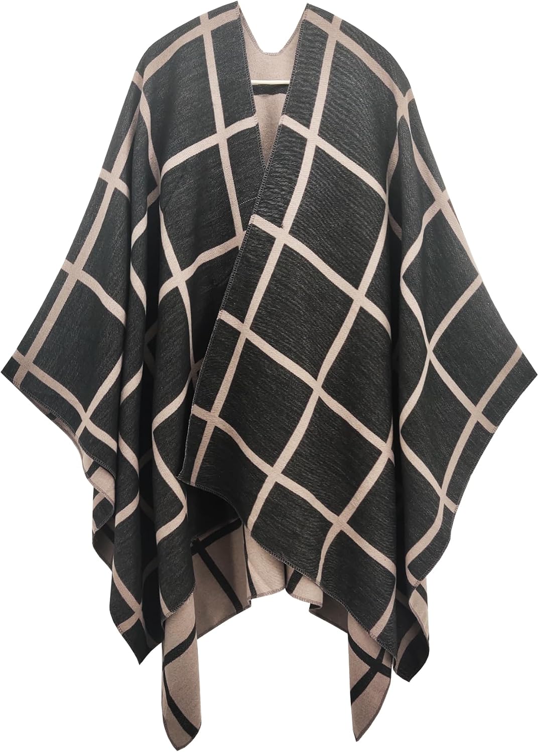 nratto Chal elegante para mujer, suave capa de poncho frontal abier...