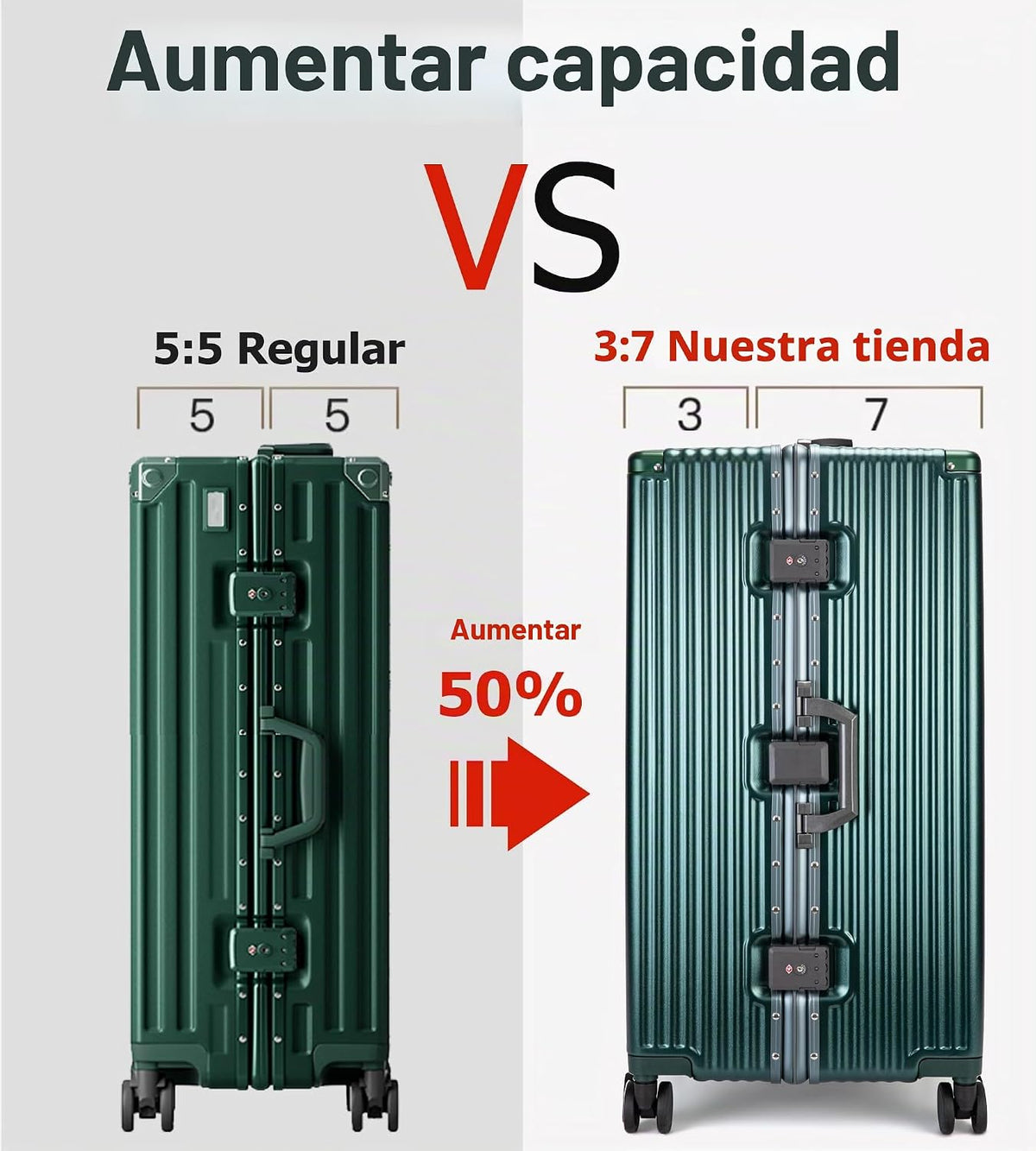 feilario Super grande capitán aluminio marco Hardside Spinner rueda...