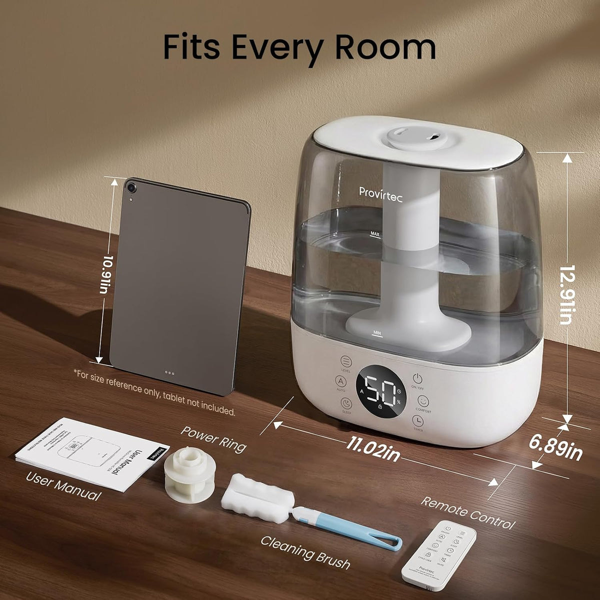 Provirtec Humidificador de niebla fría para dormitorio autolimpiant...