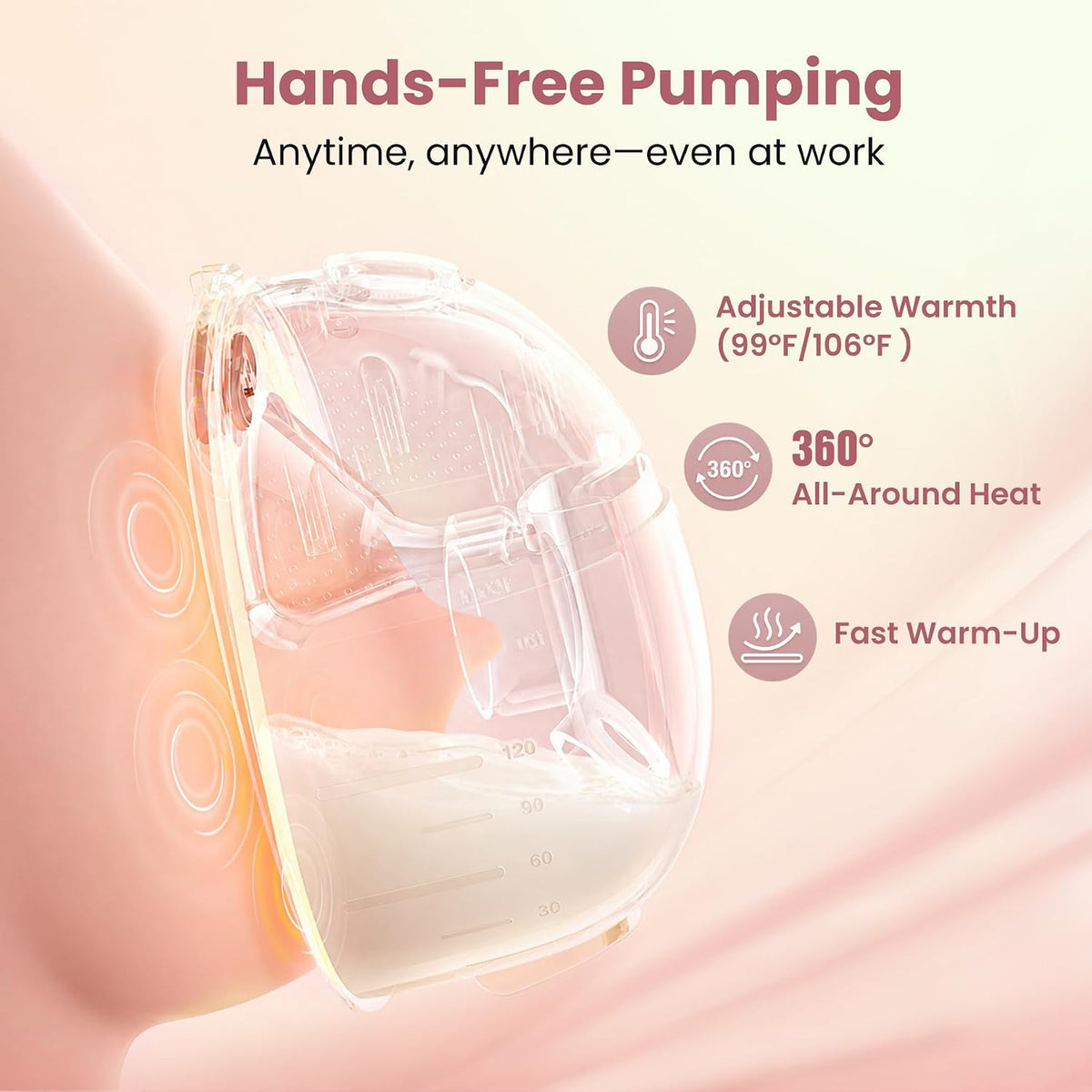 MOMPINKE Extractor de leche portátil con calefacción W12, extractor...
