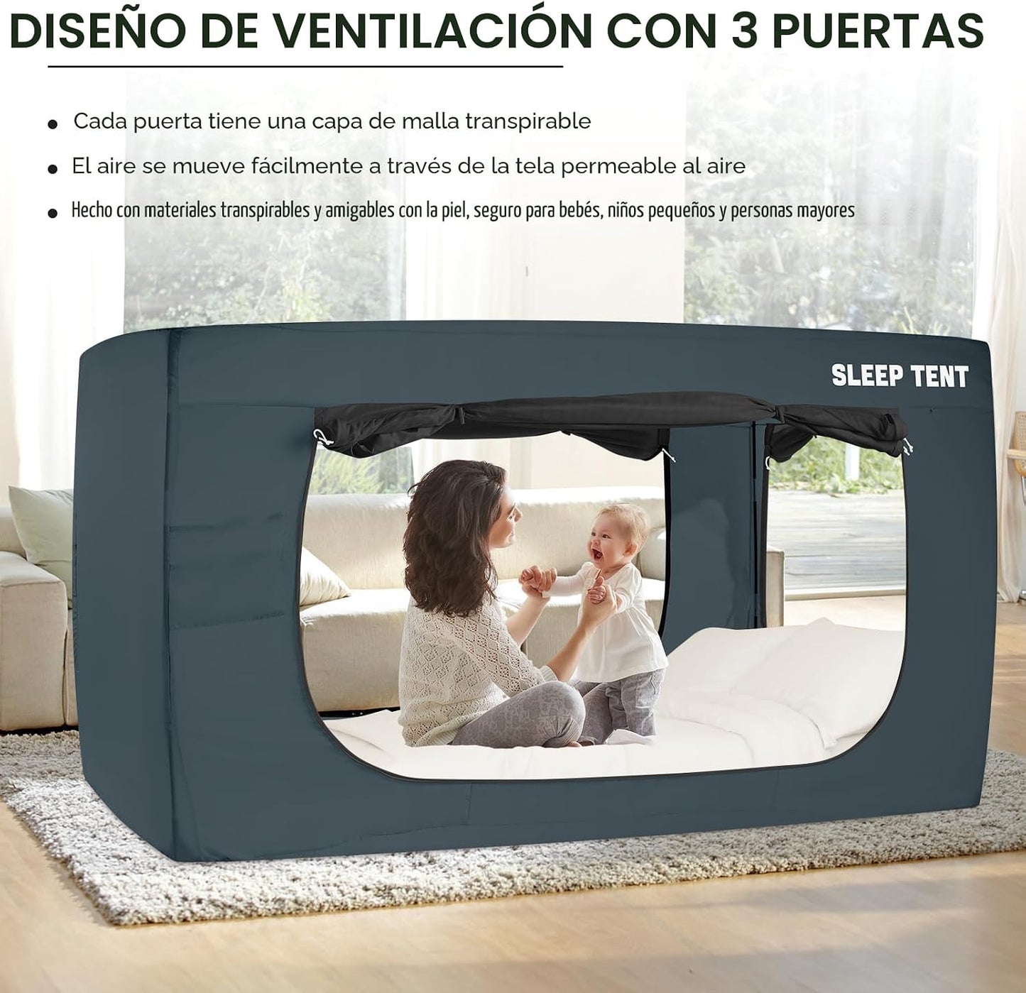 Tienda de campaña para cama Queen para niños y adultos, tienda de c...