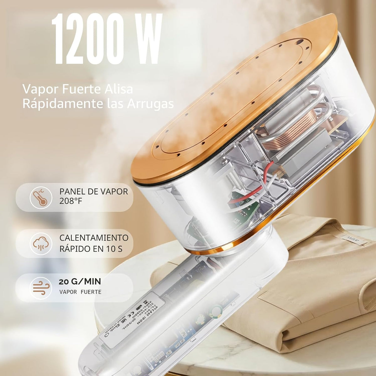 Droyek Vaporizador portátil de viaje para ropa, potente vaporizador...