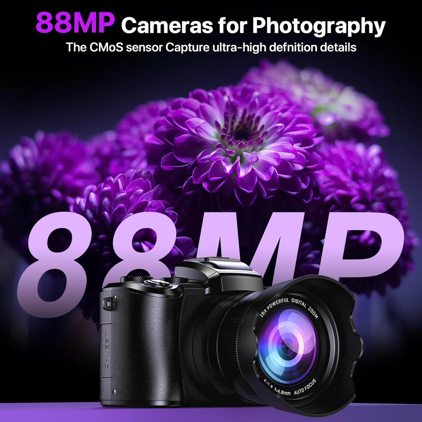Cámaras digitales 8K para fotografía con WiFi, cámara de vlogging d...