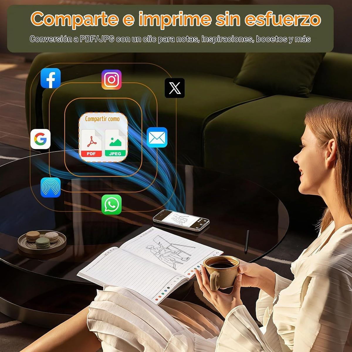 Yuan Sync Smart Pen y juego de cuadernos digitales (paquete de 3 A4...