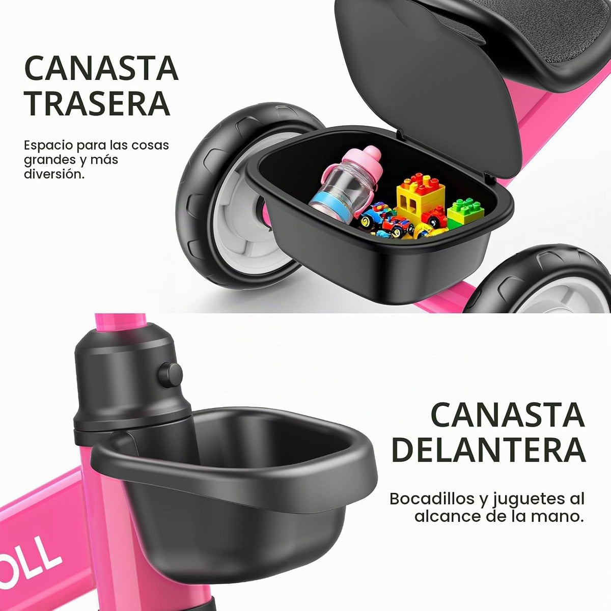 Umatoll Triciclo para niñas pequeñas de 2 a 5 años, bicicleta ajust...