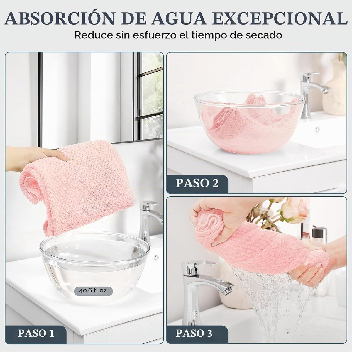 BEoffer Paquete de 2 Toallas de Microfibra para el Cabello - 41 x 2...