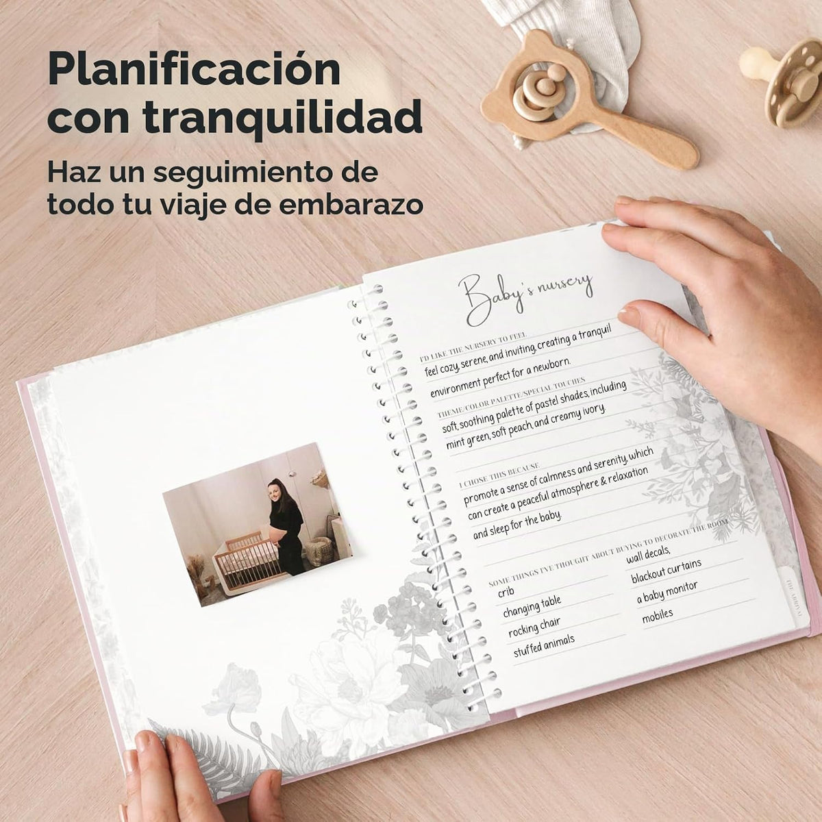 Diario de embarazo, anuncios de embarazo, 80 páginas de tapa dura,...