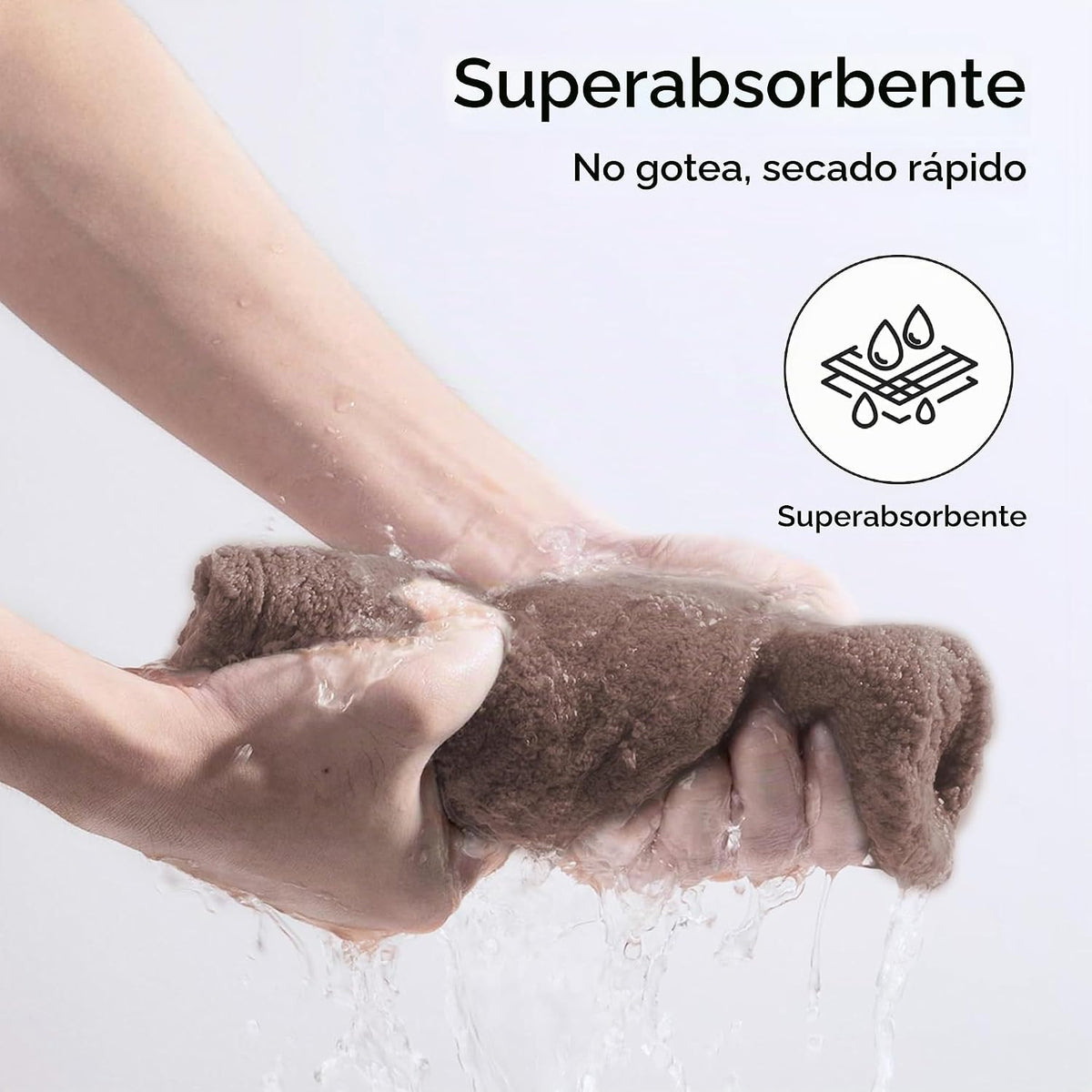 TENSTARS Paquete de 5 Toallas de Microfibra Engrosadas para Cabello...