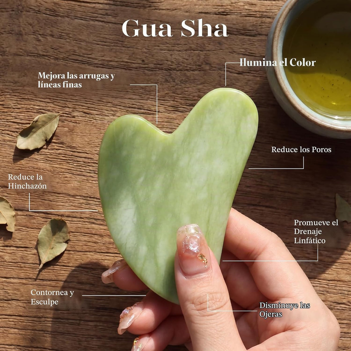 BAIMEI IcyMe - Juego de rodillo facial de jade y Gua Sha, regalos d...
