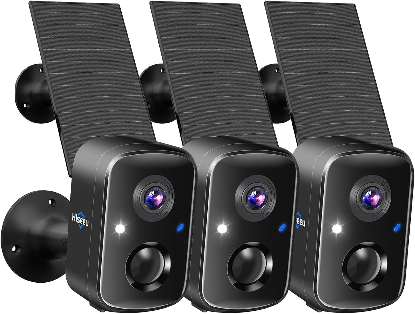 Hiseeu Cámaras de seguridad solares para exteriores, de vigilancia,...