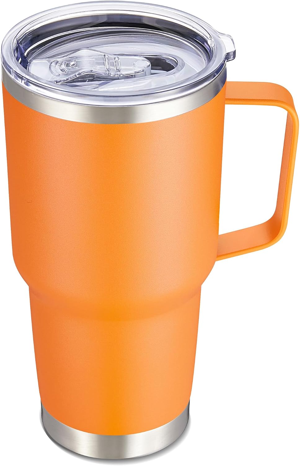 Cool Yoleb Vaso de 30 onzas con asa y tapa, vasos de acero inoxidab...