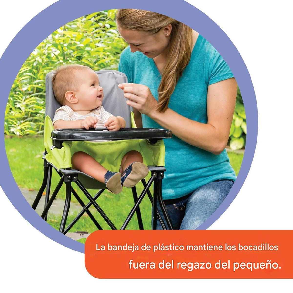 Summer Infant Pop 'n Sit Trona portátil, color verde, trona por...