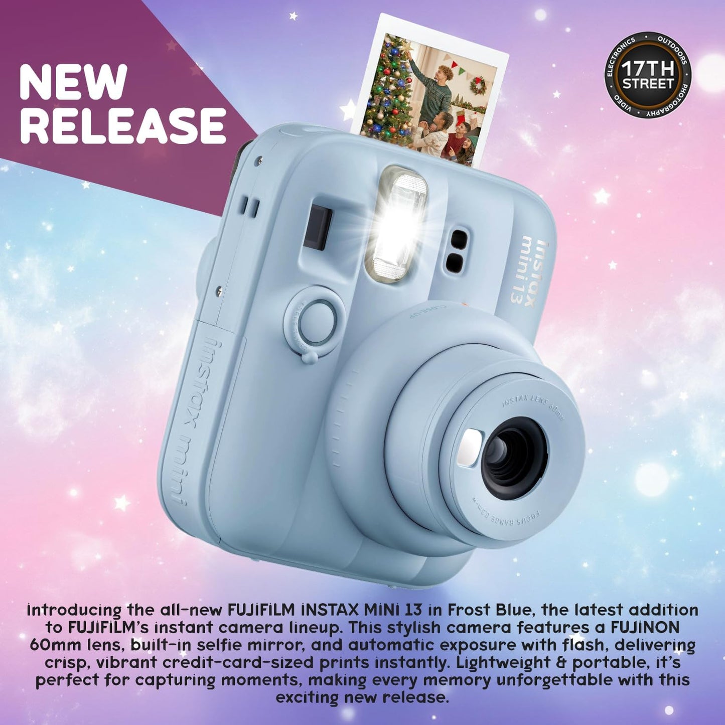 FUJIFILM INSTAX MINI 13 Cámara de película instantánea (azul escarc...