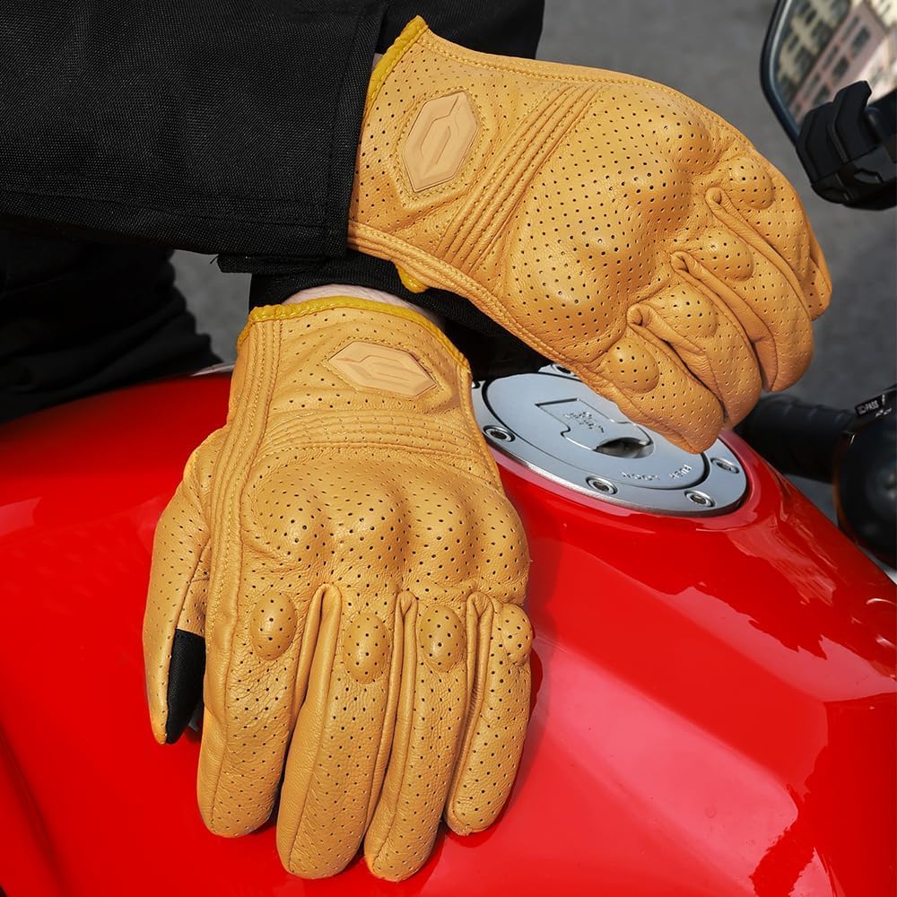 Guantes de motocicleta para hombre, protección táctil y nudillos, g...