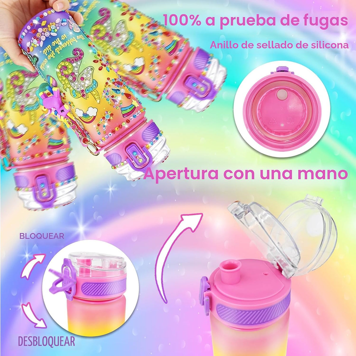 EDSPORTSHOUSE Decora tus propios kits de botellas de agua para niña...