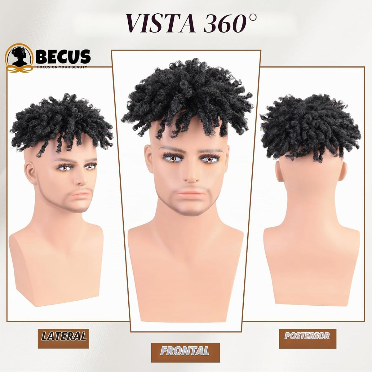 BECUS - Cubrepelo de rastas para hombre, trenzas sintéticas trenzad...