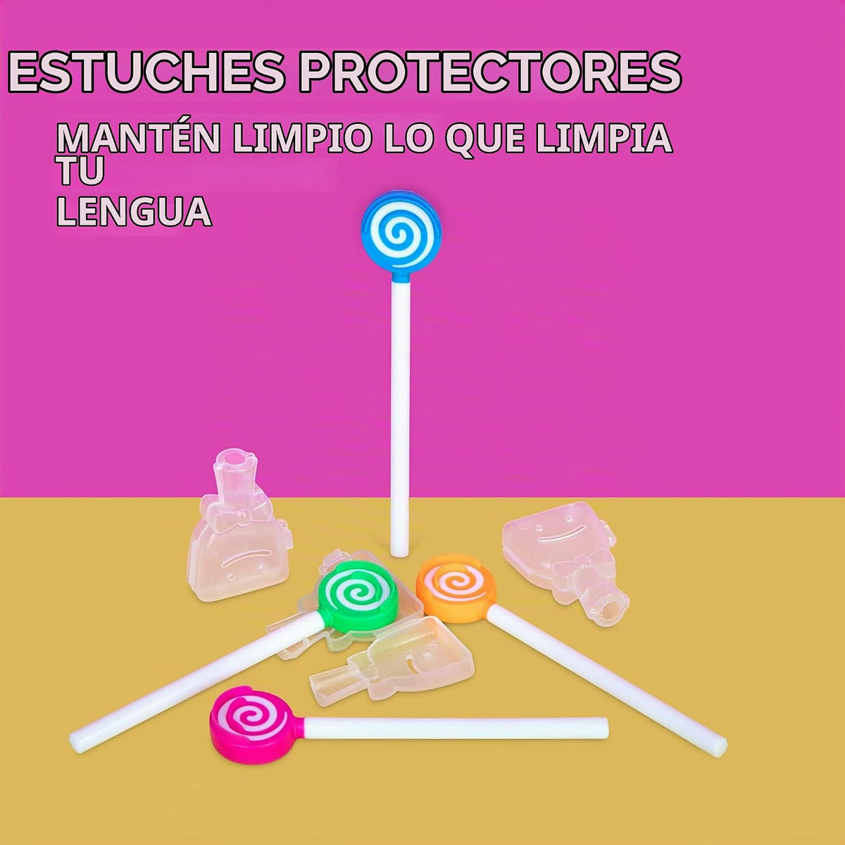 55Dental - Juego de raspador o limpiador de lengua para niños, rasp...