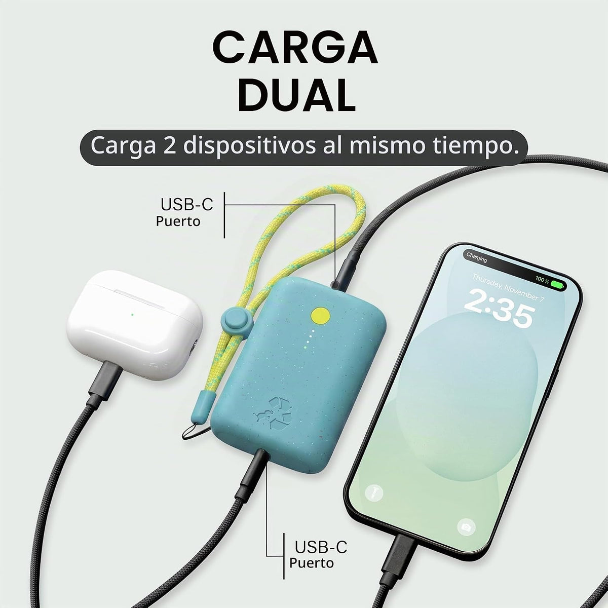 Nimble Champ Cargador Portátil, Batería Externa de 10,000mAh Carga...
