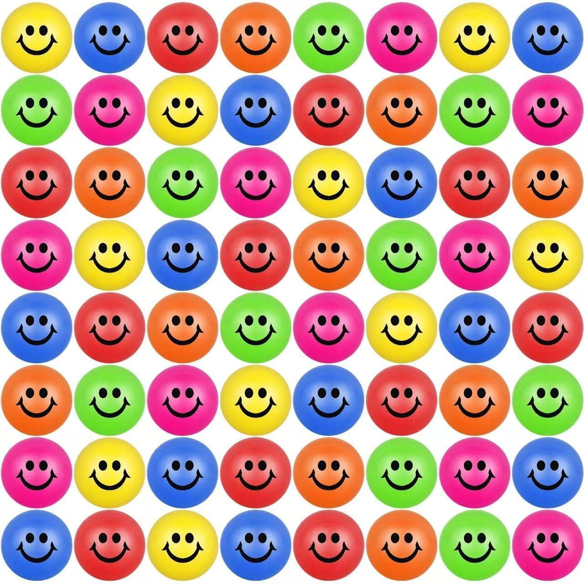 Paquete de 60 bolas de estrés con cara sonriente. Bolas antiestrés...