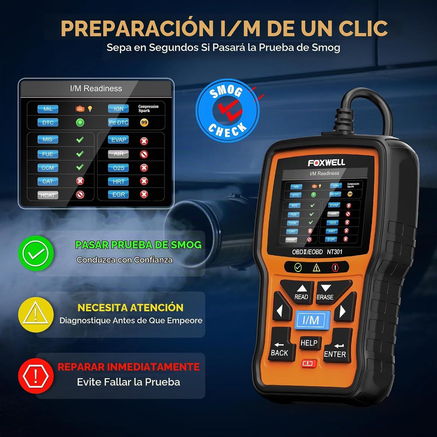 FOXWELL NT301 OBD2 escáner de datos en vivo profesional mecánico OB...