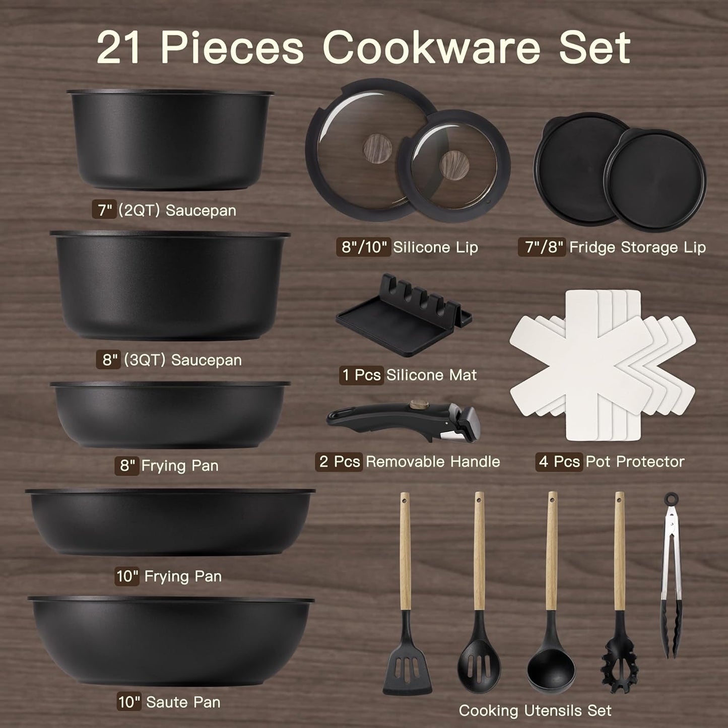 Astercook - Juego de utensilios de cocina de cerámica antiadherente...