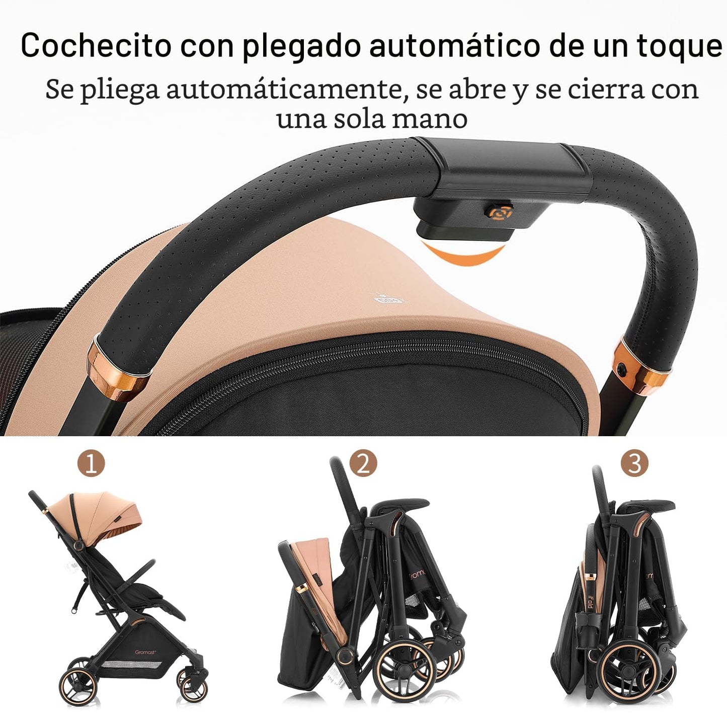 Gromast Gravity - Cochecito de bebé plegable \u2013 Cochecito portá...