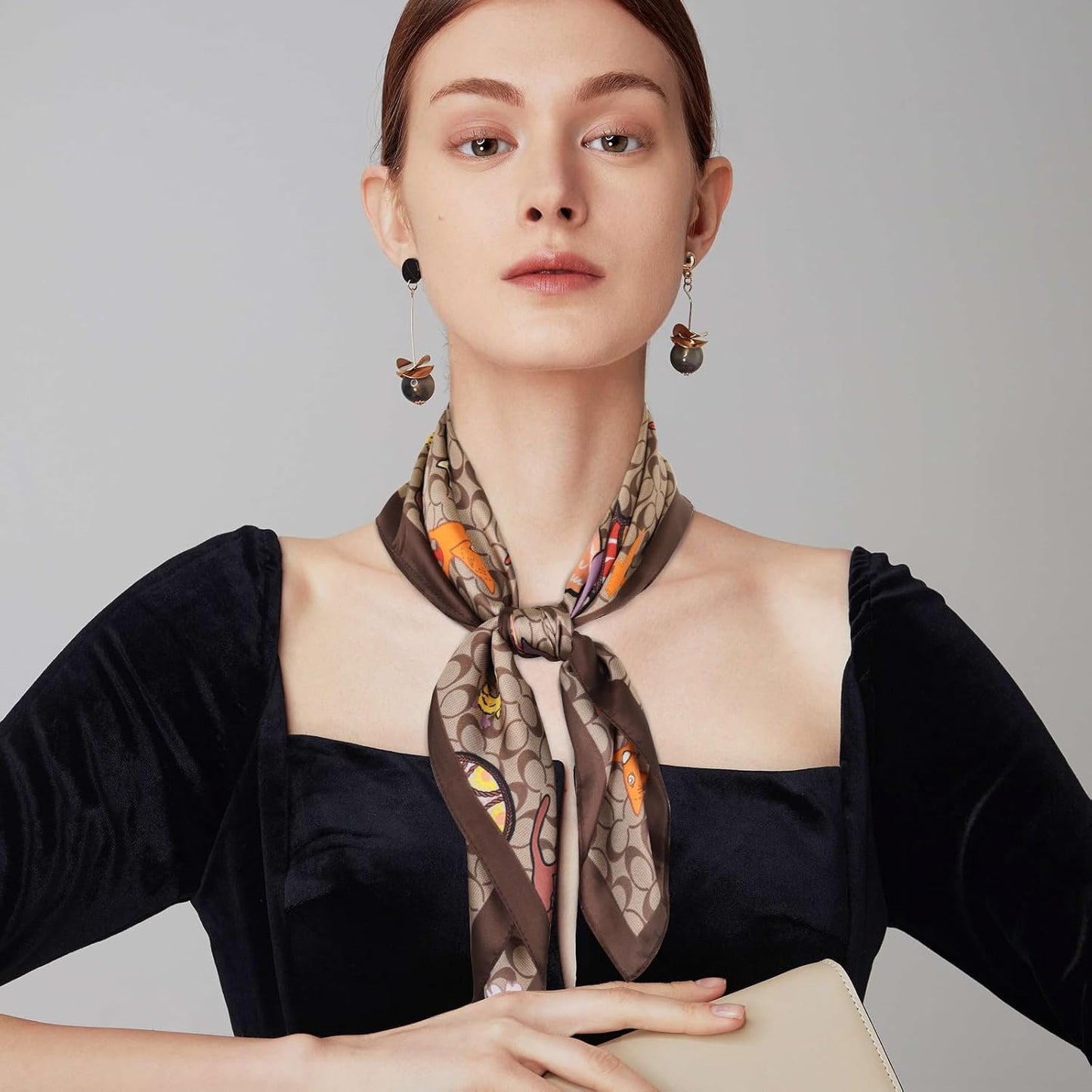 EXTREE Bufandas de corbata de diseño de moda para mujer - Bufanda p...