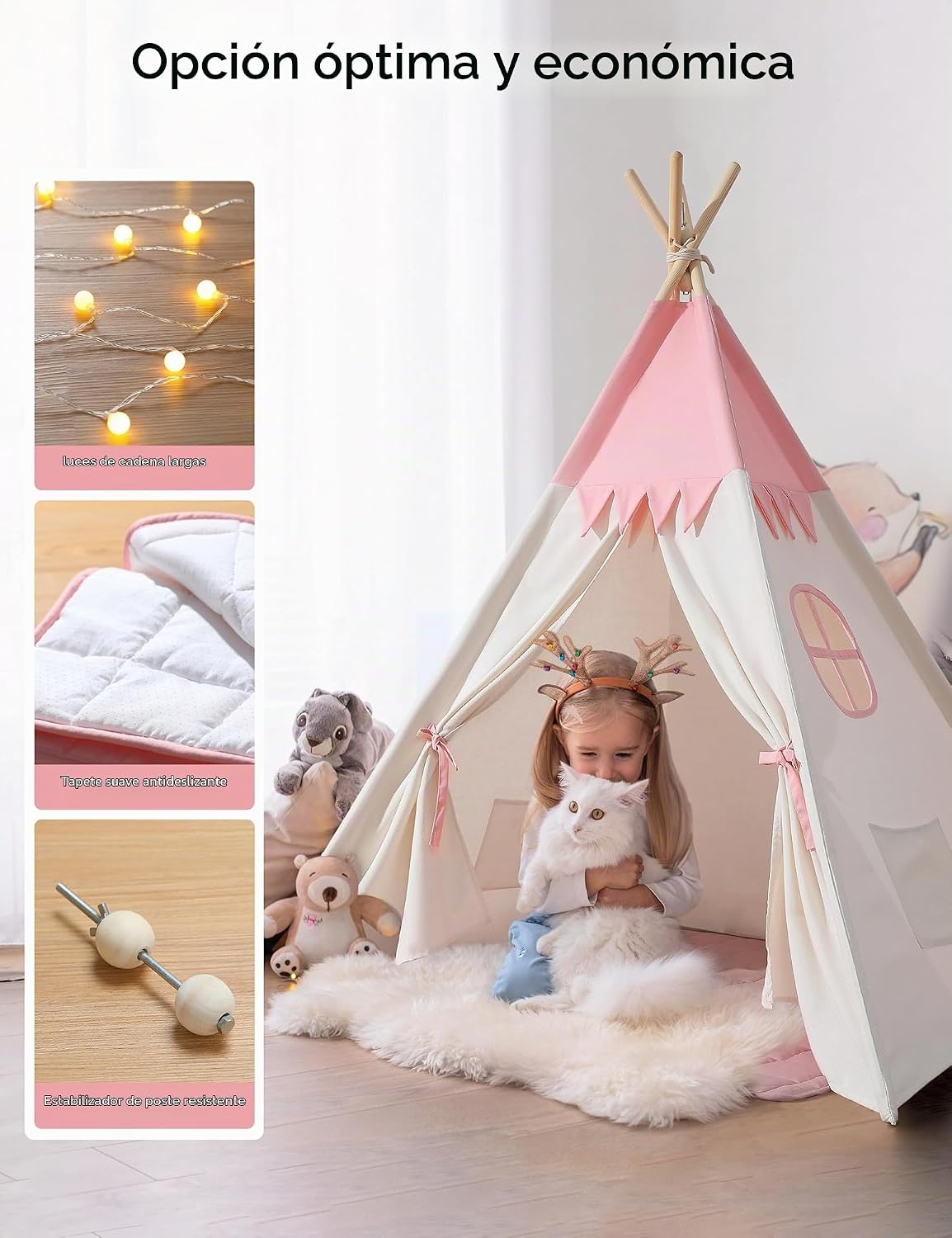 Tienda de campaña tipi para niños en interiores, tienda de campaña...