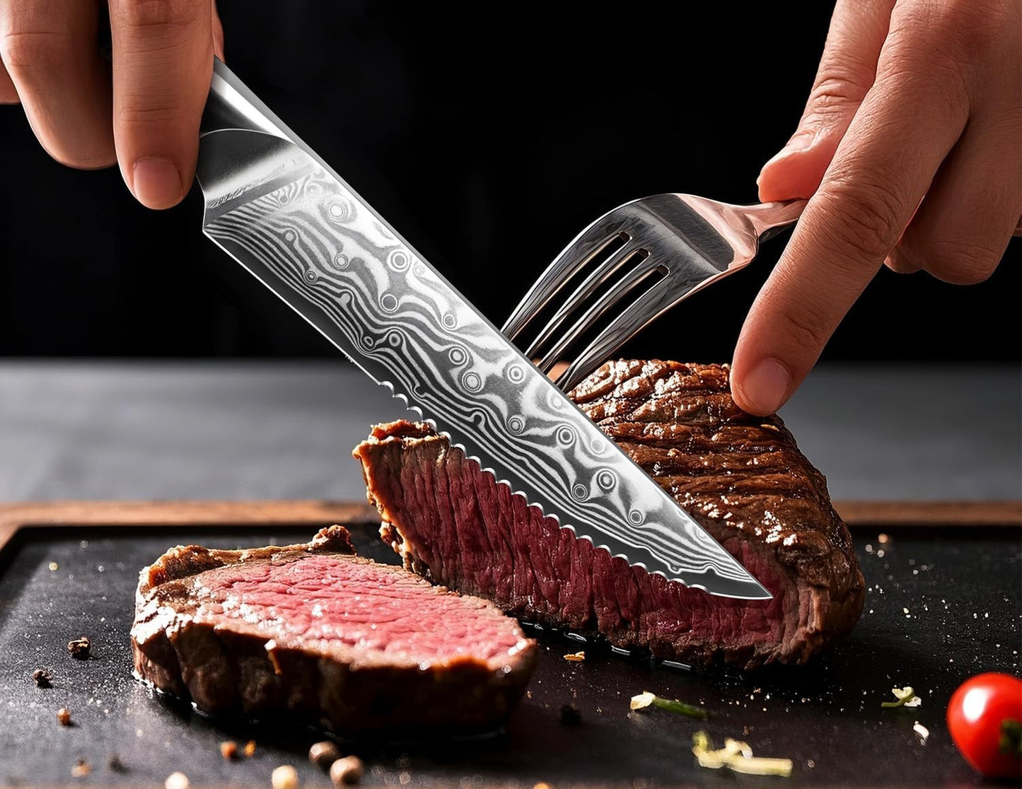 Juego de 7 cuchillos para carne SHAN ZU, juego de cuchillos para ca...