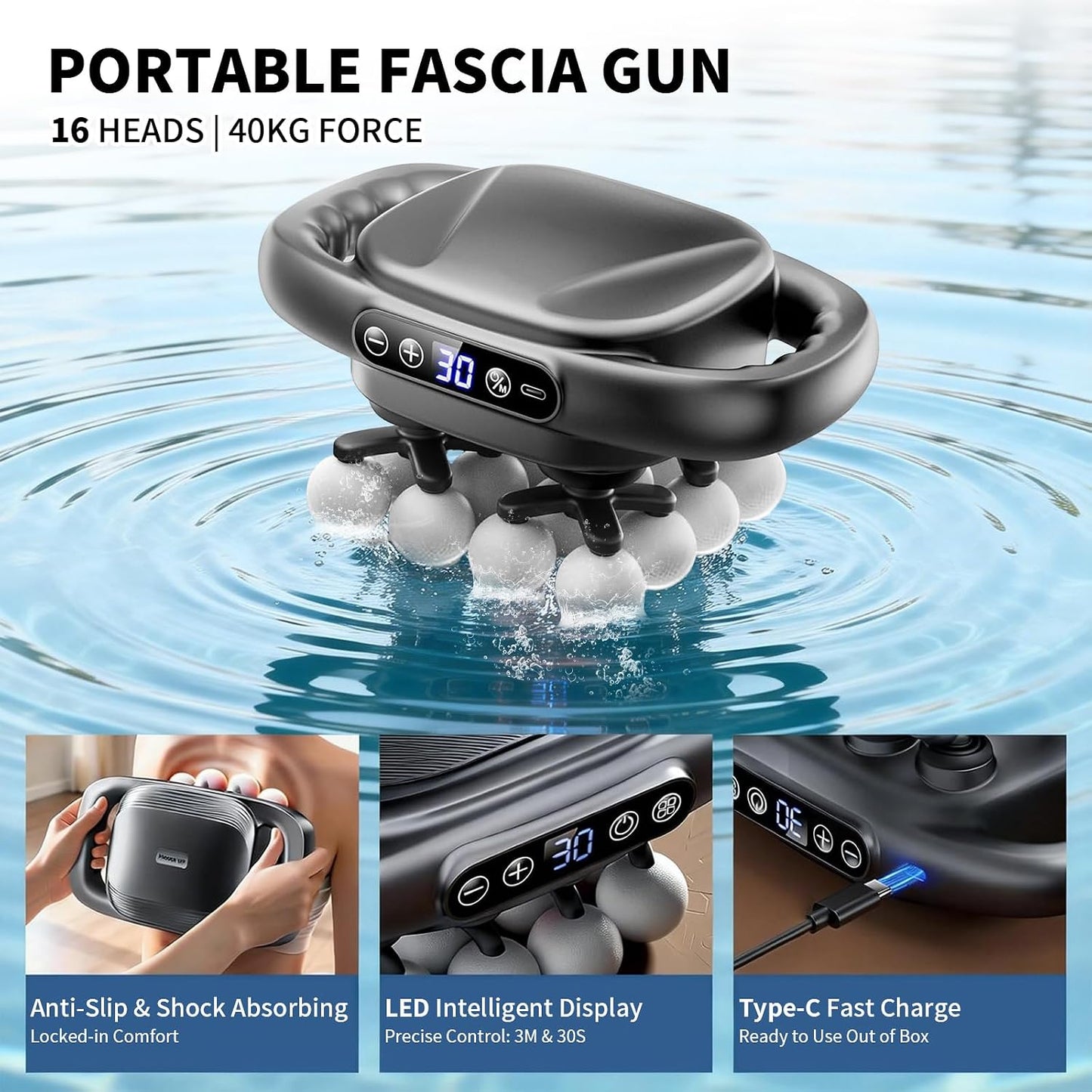 Mini pistola de masaje, masajeador portátil de tejido profundo actu...