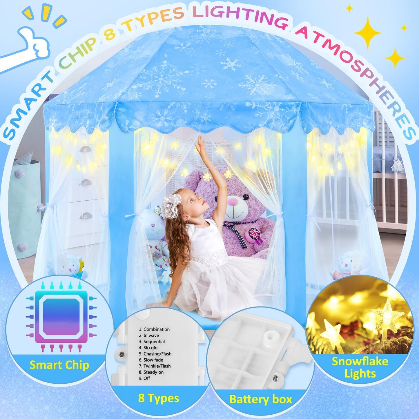 EVOIONOS Tienda de Princesa Frozen para Niñas, Tienda de Juego para...