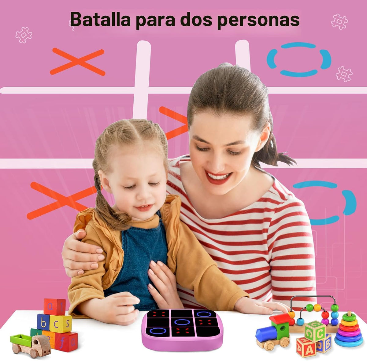 Juego de Tic-Tac-Toe Bolt, consola de juegos de rompecabezas portát...