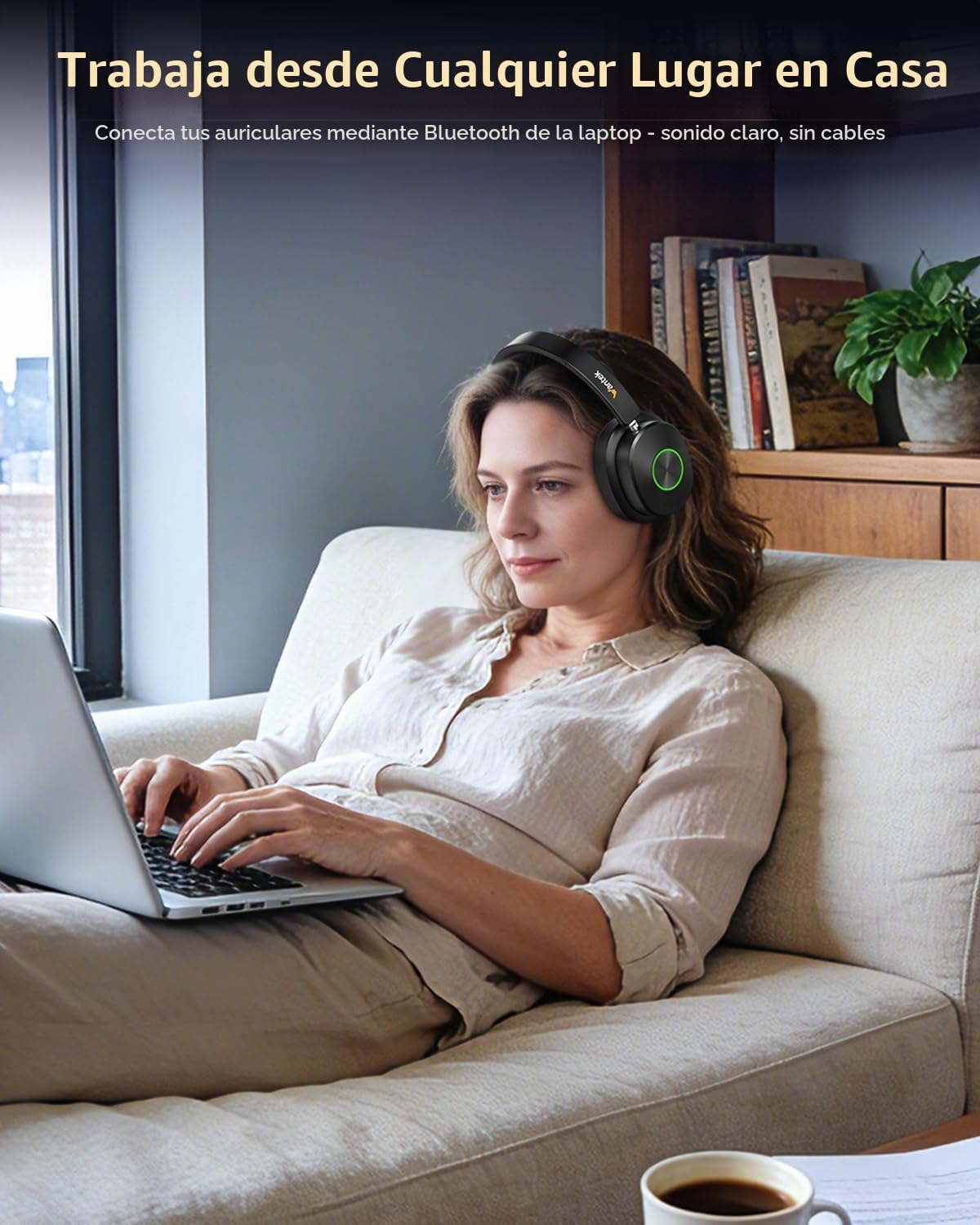 Wantek Auriculares inalámbricos para ver televisión, auriculares in...