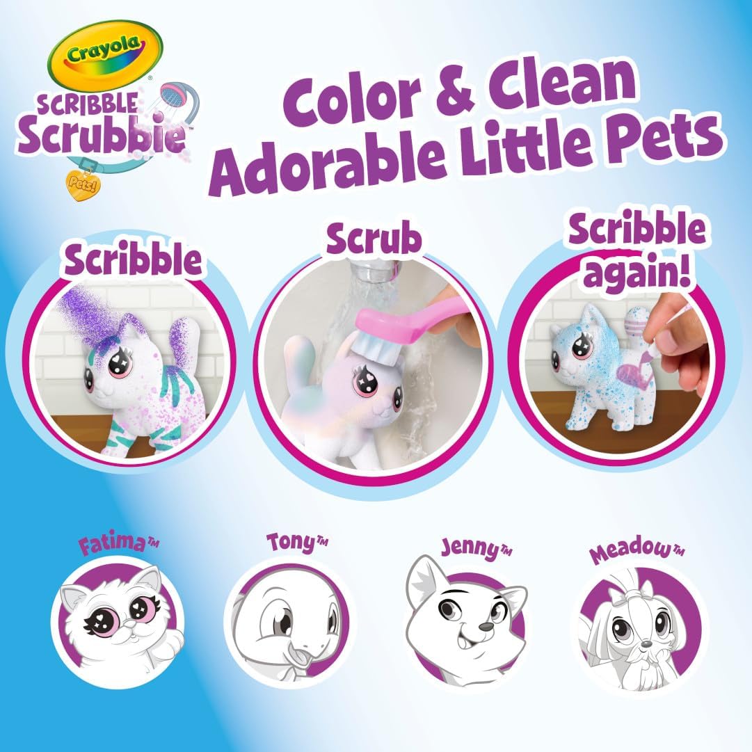 Crayola Scribble Scrubbie Pets Spray Boutique, juego de arte con ae...