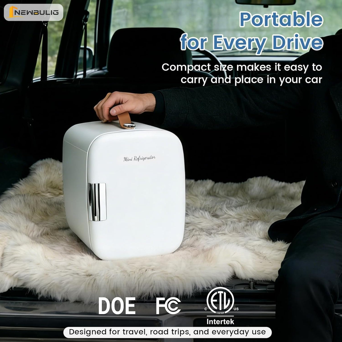 NEWBULIG Minirefrigerador para Dormitorio, Oficina y Auto, Mini Ref...