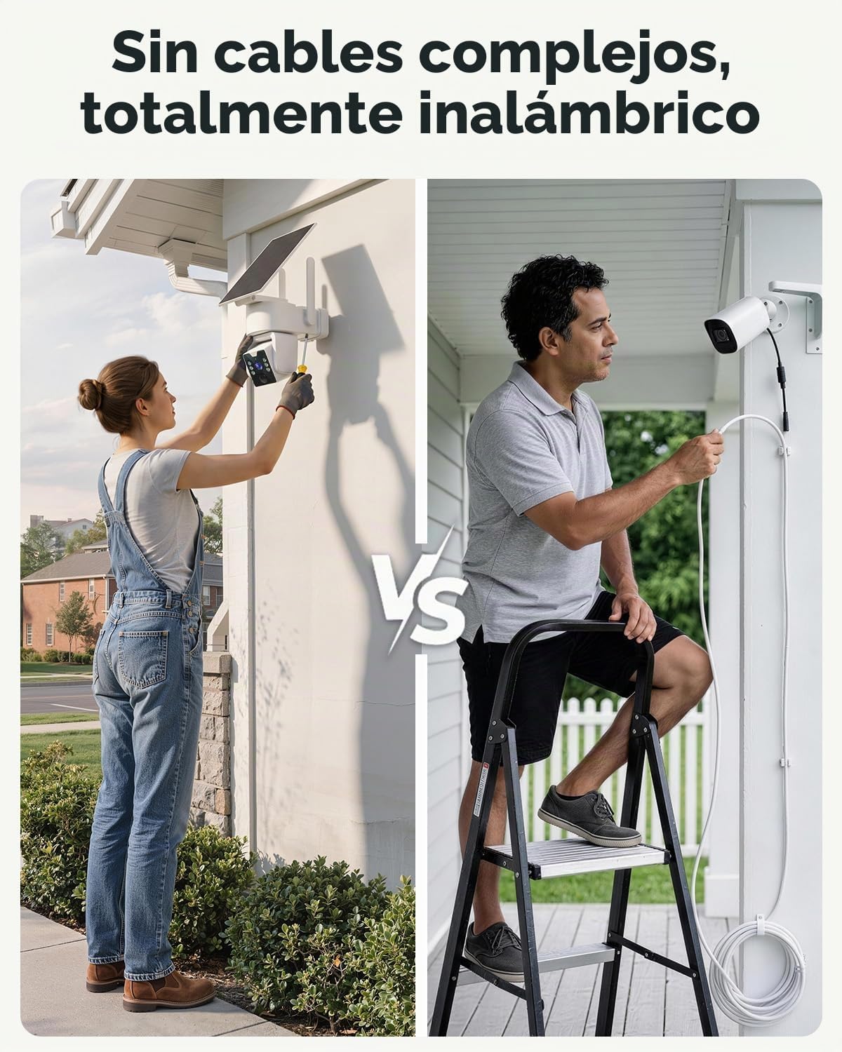 Carltec Cámaras de seguridad para exteriores de 4MP alimentadas por...