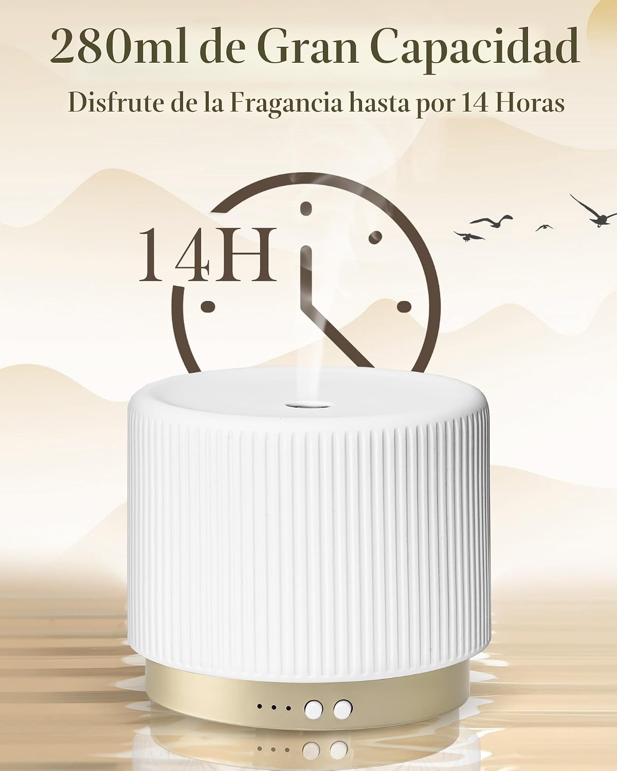 Difusor de aceite esencial de cerámica de 9.5 fl oz, difusor de aro...